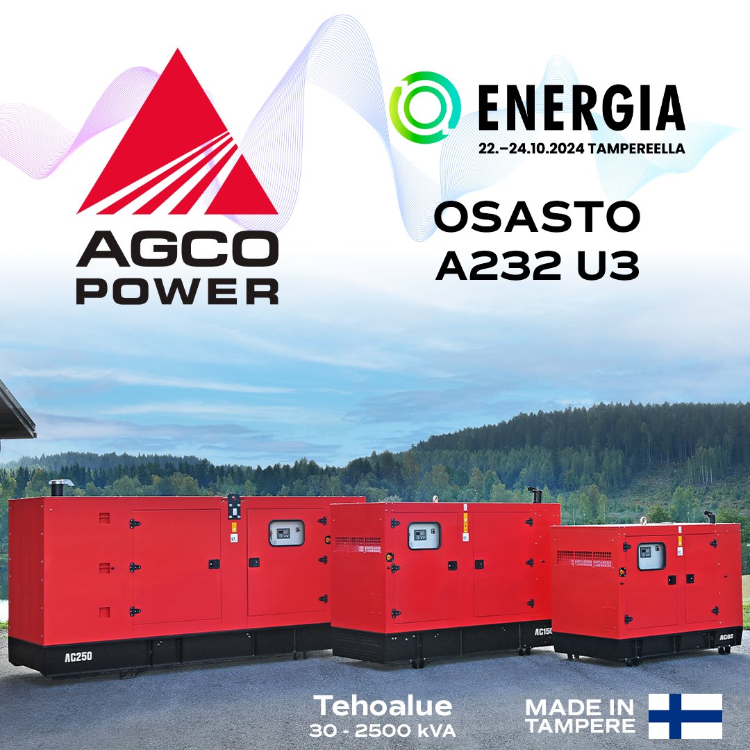 Energiamessuilla nähdään!

AGCO Power osallistuu Energiamessuille Tampereen Messukeskuksessa 22.–24.10. Tule tutustumaan  varavoimaratkaisuihimme ja näkemään, kuinka me suuntaamme katseemme kohti vetyteknologiaa. Löydät meidän tiimin osastolta A232 U3
#AGCOPower #energiamessut