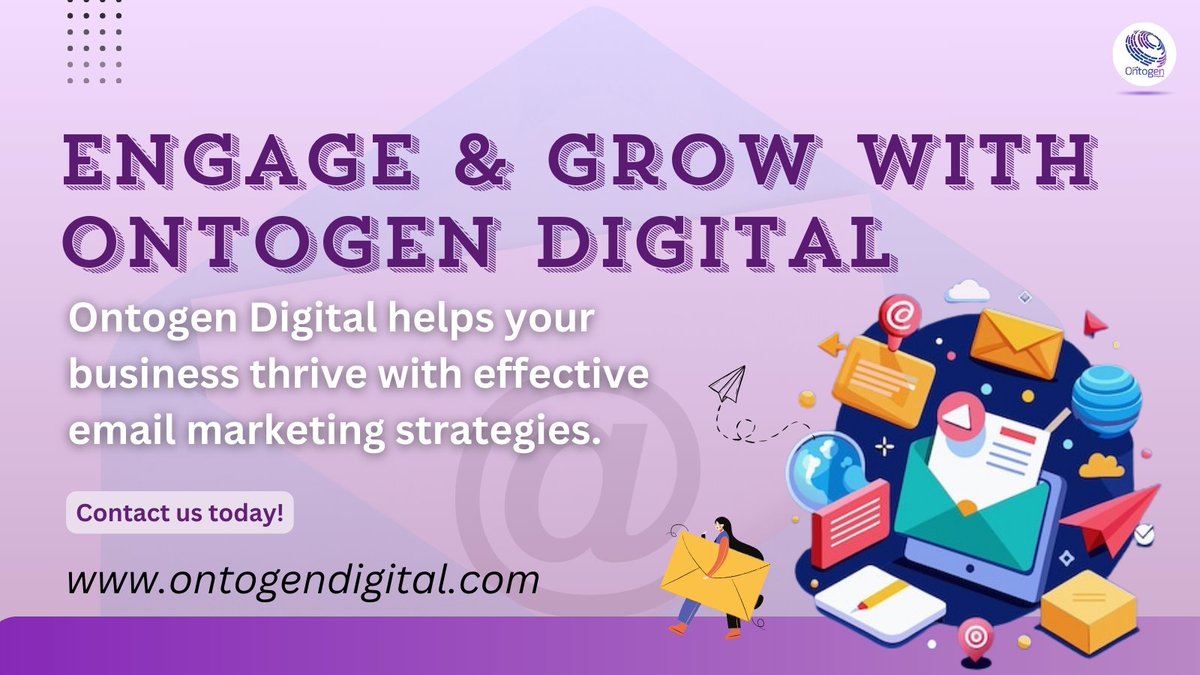 Ontogen_Digital's tweet photo. Ontogen Digital offers expert email marketing services to help you engage and grow your audience.
.
.
Boost your business with targeted, effective campaigns!
.
.
#Emailmarketing #Digitalmarketing #Businessgrowth #Ontogendigital https://t.co/OccxXWwhyu