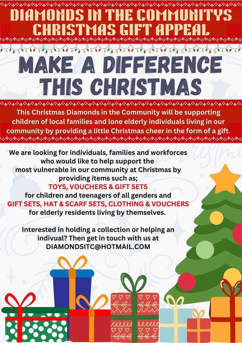 HELP US HELP OUR COMMUNITY THIS XMAS

At DITC we are looking to support some of the most vulnerable in our community at xmas struggling with the pressures that come with the festive period. 

There is a number of ways you help.

Full details here➡️facebook.com/share/p/6SU1DA…