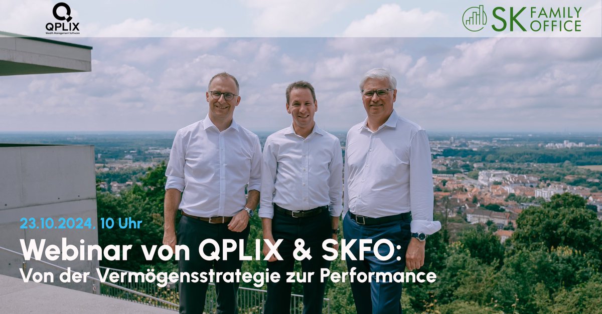 Webinar von QPLIX &amp; SKFO: Von der Vermögensstrategie zur Performance.
Individuelle Vermögensstrategien in einzelne Aufgaben übersetzen, Risiken überwachen und Performance messen.
Wann: 23.10.2024, 10Uhr
Kostenlose Anmeldung: eu1.hubs.ly/H0cL8Wz0
#qplix #wealthmanagement