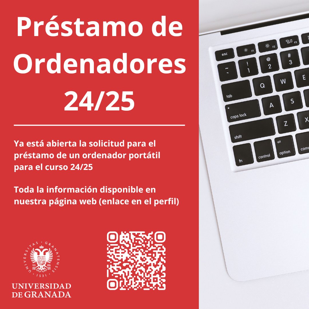 📢Ya está abierta la solicitud para el préstamo de ordenadores para el curso 24/25 💻
✅En la correspondiente noticia en nuestra web tenéis toda la información necesaria y documentación a aportar