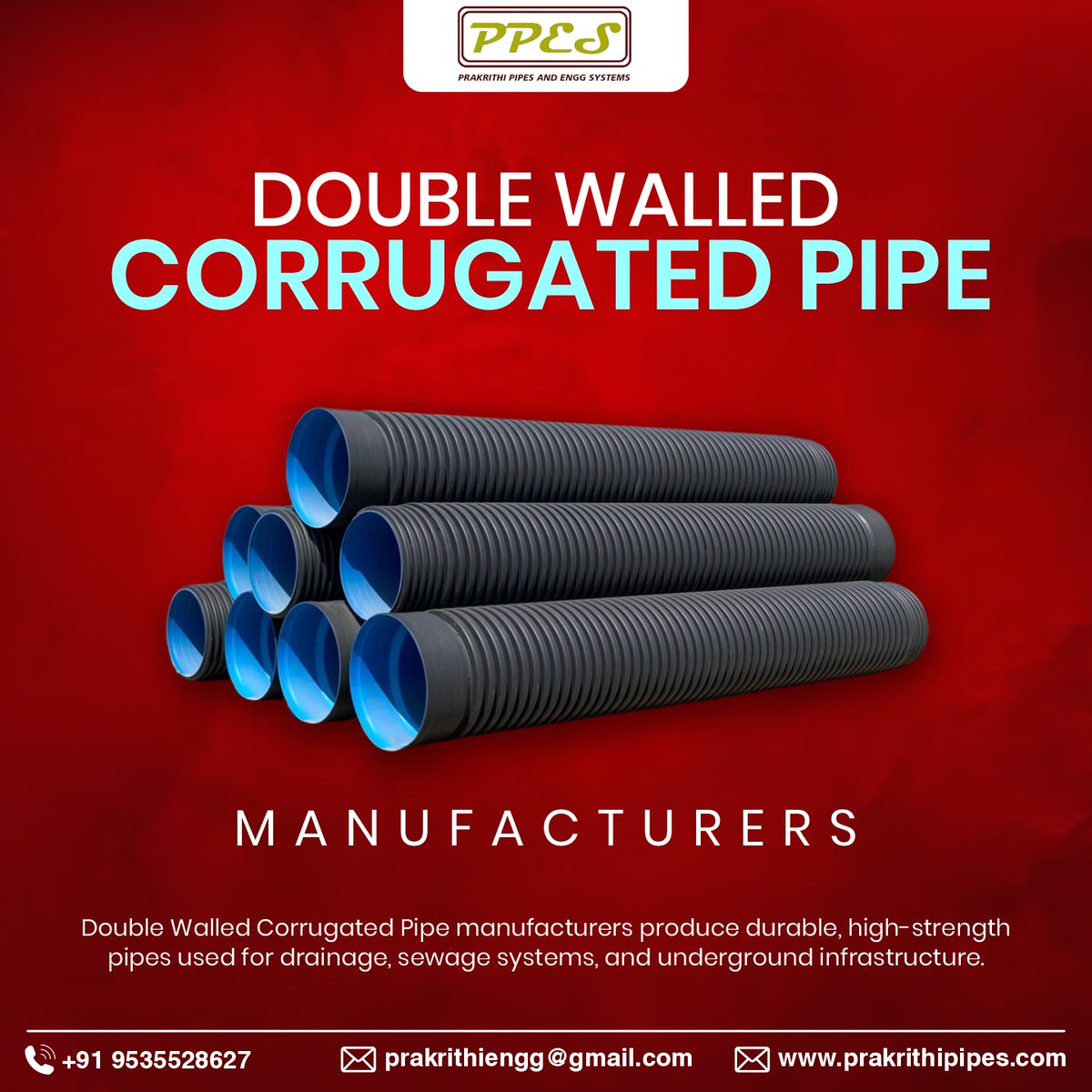 prakrithipipes's tweet image. ✅ Durable, lightweight &amp;amp; built to last! Double Walled Corrugated Pipes are the perfect solution for efficient drainage &amp;amp; long-term performance.🌧️💪

🌐 prakrithipipes.com/double-walled-…
📩 prakrithiengg@gmail.com
📲  +91 9535528627

#DoubleWalledPipe #CorrugatedPipe #Durability #Drainage
