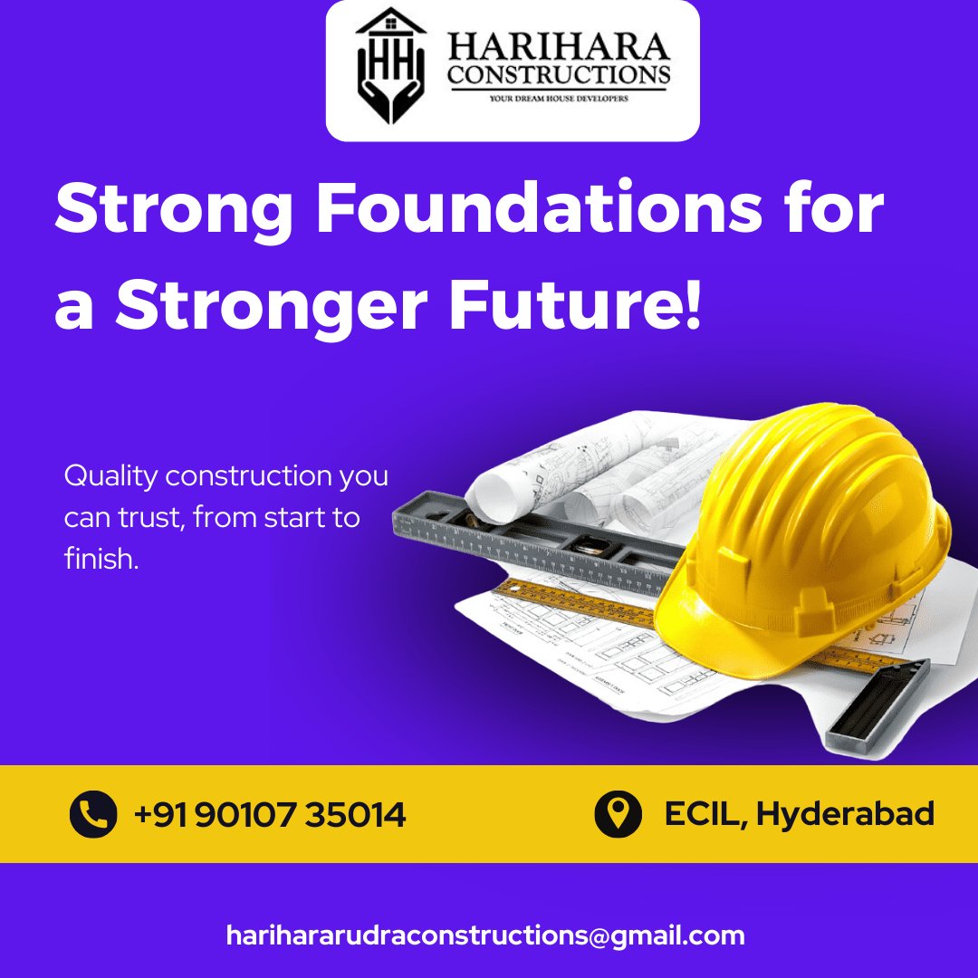 HariHaraCons's tweet photo. 🏗️ Strong Foundations for a Stronger Future! 🏗️

Call: +91 90107 35014
Email: harihararudraconstructions@gmail.com

#HariharaConstructions #BuildingExcellence #QualityConstruction #ConstructionServices #ReliableBuilders #StrongFoundations #DreamHomeBuilders https://t.co/hsCClnO9MT
