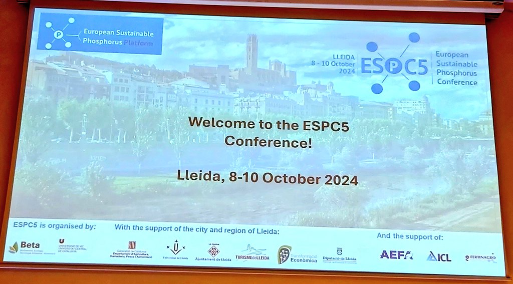 Just starting the ESPC5 European Sustainable Phosphorus Conference <a href="/PhosphorusESPP/">Phosphorus Platform</a> <a href="/BETA_TechCenter/">BETA Tech Center</a> in Lleida