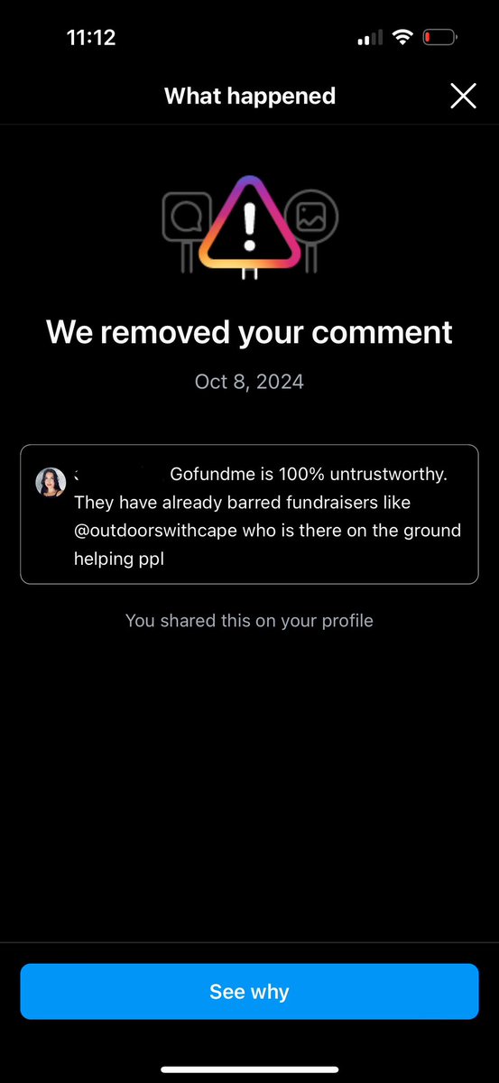 damewithoutname's tweet photo. I tried to warn people about the risk of using #GoFundMe for #HurricaneHelen relief and this is what happened. Sketchy

#Censorship  #HurricaneMilton #HurricaneHelene #FEMAisBroke #DisasterResponse #Elonmusk  @elonmusk @Cancelcloco https://t.co/qXvwmW2ogp