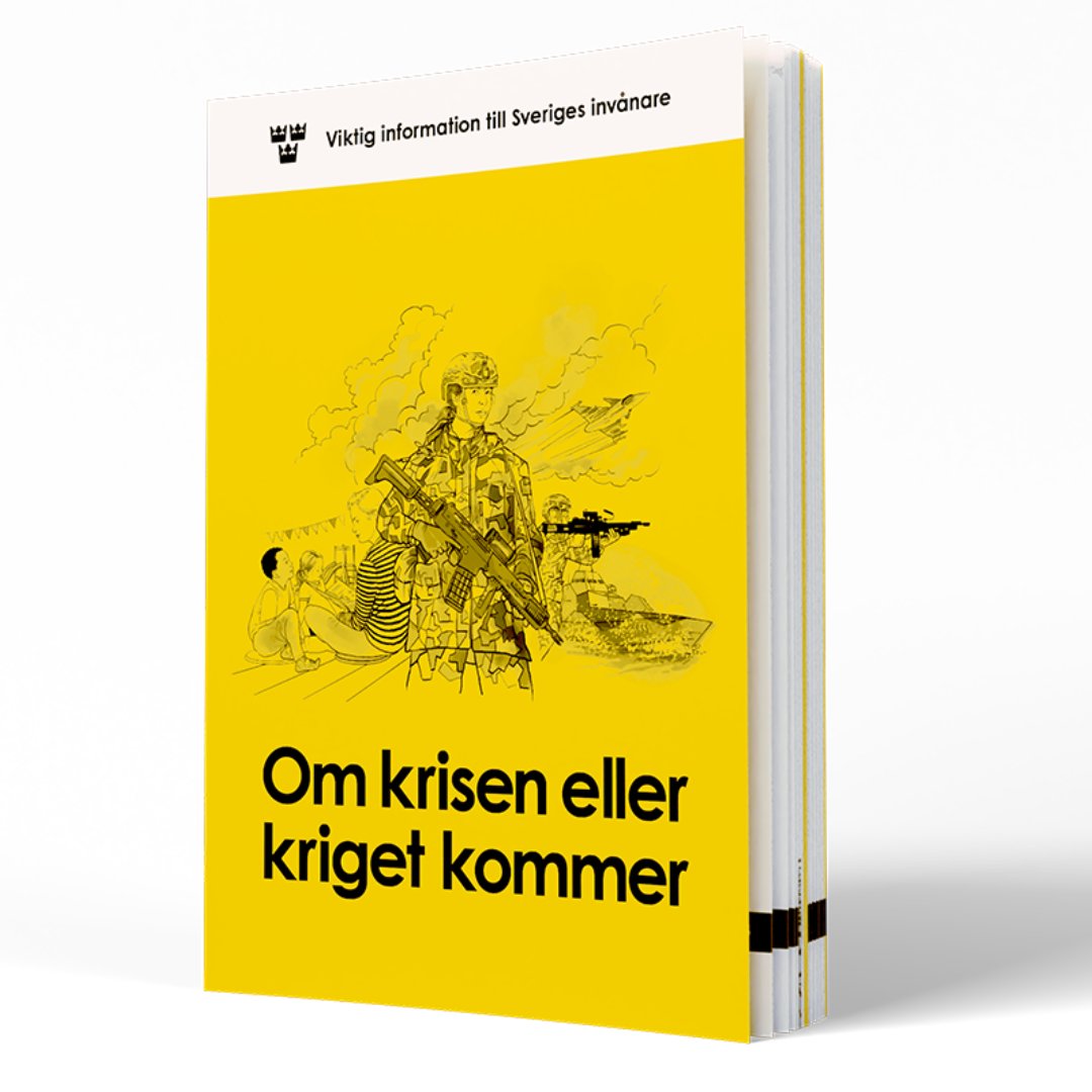 Med start den 18 november skickar MSB ut en ny version av broschyren Om krisen eller kriget kommer. Redan nu finns den digitalt på MSB:s webbplats. Från 18 nov finns den också på flera språk, teckenspråk, inläst &amp; i punktskrift. #omkrisenellerkrigetkommer msb.se/broschyren