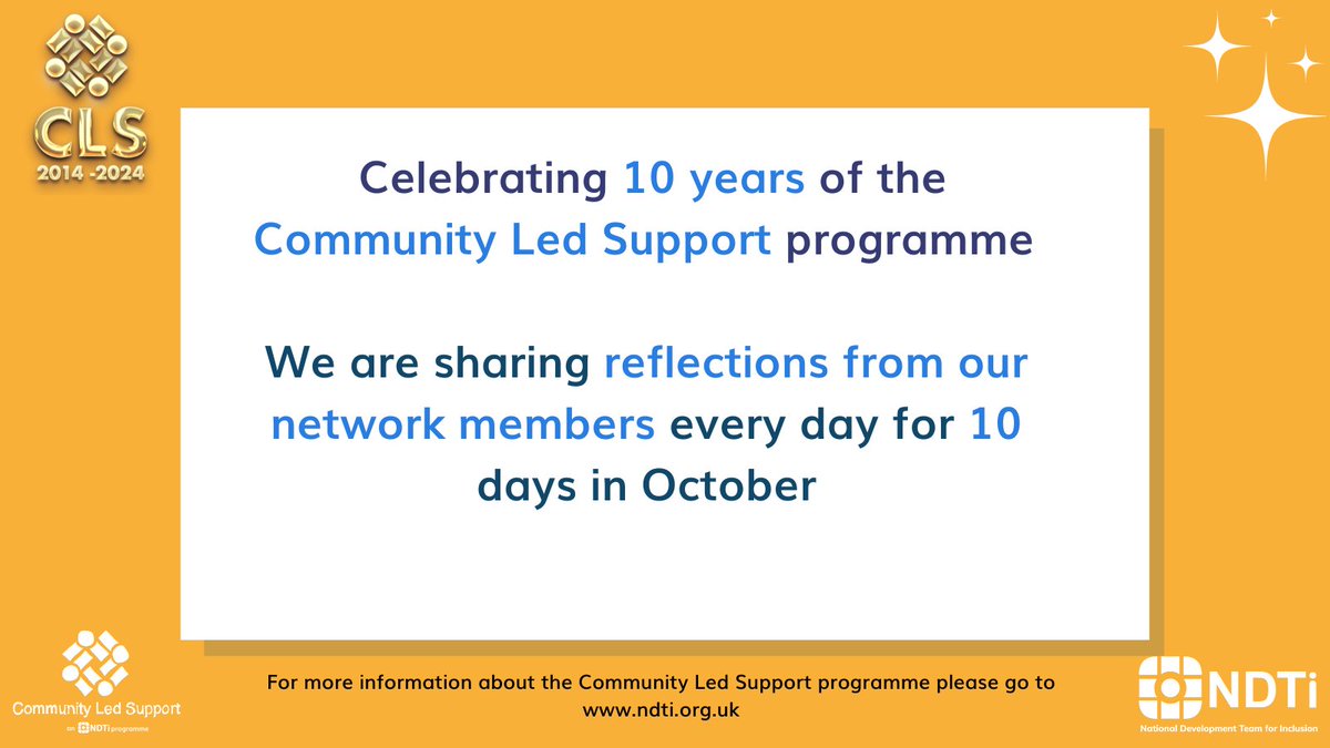 CLSNDTi's tweet image. Our final month of 6 celebrations, sharing our theme of '10's' #CommunityLedSupport @NDTicentral @JennyPittsNDTi