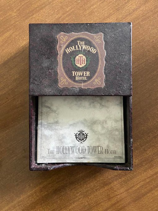 This is one of the neatest things they used to sell at the Tower of Terror gift shop.  The Hollywood Tower Hotel note pad.   You could write notes and send them directly to The Twilight Zone.