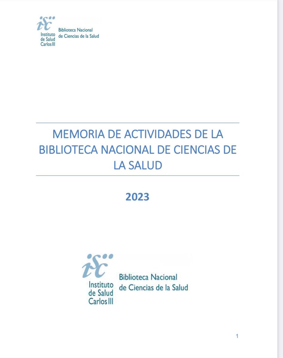 BNCSisciii's tweet photo. Publicada la memoria completa de actividades de la biblioteca nacional de ciencias de la salud
🔗 Memoria #BNCS 2023 https://t.co/jgKmBkqDVZ
Con @REPISALUDisciii #repisalud @bvs_spain #bibliotecavirtual @scielospain #ScieloEspaña #SGITCMR https://t.co/7XdpLL3deR