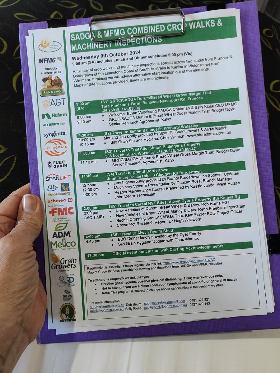 SADGA &amp; <a href="/MacKillopGroup/">MFMG</a> Cropwalk tomorrow. 2 States 6 Sites. For program, car 🚗 maps and links head to durumgrowerssa.org.au
