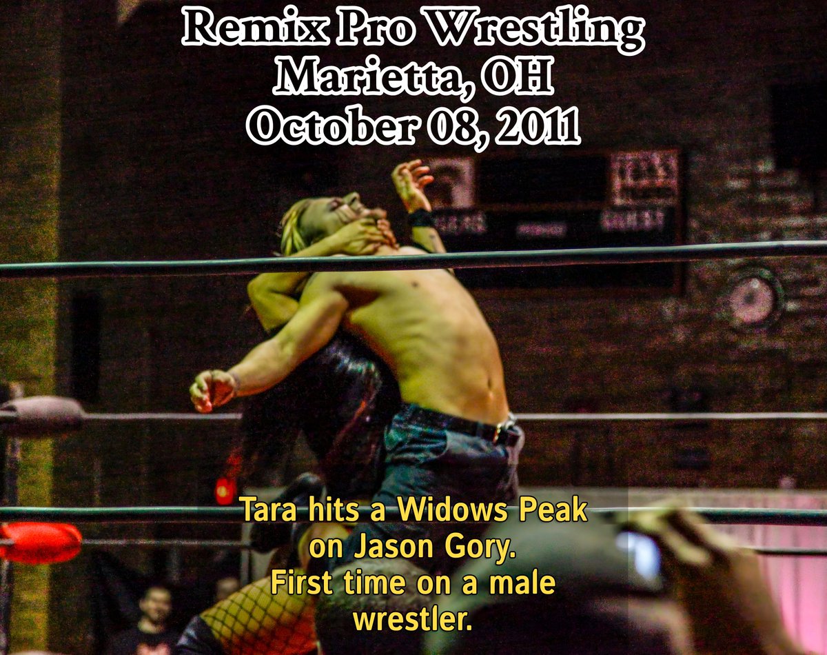 Jonfun™ | Jonathan 💯 (@jonfun) on Twitter photo Today in professional wrestling history! October 8, 2011.
.<a href="/REALLiSAMARiE/">Lisa Marie Varon</a> hits the the Widows Peak on .<a href="/JasonFnGory/">Gory©️</a> at Remix Pro Wrestling in Marietta, OH.
I'm bringing prints of these for her .<a href="/WrestleCade/">WrestleCade</a> table! #surprise #prowrestling Today in professional wrestling history! October 8, 2011.
.<a href="/REALLiSAMARiE/">Lisa Marie Varon</a> hits the the Widows Peak on .<a href="/JasonFnGory/">Gory©️</a> at Remix Pro Wrestling in Marietta, OH.
I'm bringing prints of these for her .<a href="/WrestleCade/">WrestleCade</a> table! #surprise #prowrestling