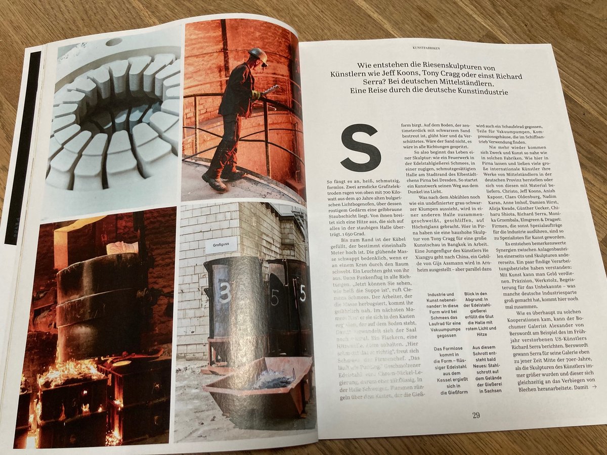 Für das <a href="/capitalMagazin/">Capital</a> Kunst-Sonderheft habe ich mich an den Ursprung der Kunst begeben: in kleine Industriefirmen in der deutschen Provinz, die neben Baggerteilen und Schaufelrädern Werke großer internationale Künstler fertigen - und ich habe Strukturen wie bei Tizian entdeckt.