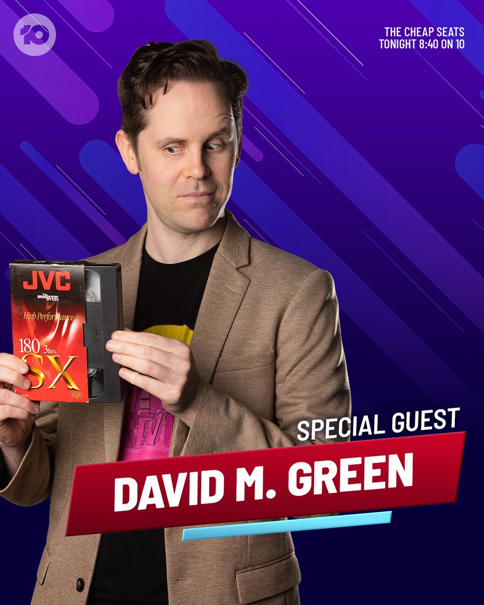 cheapseatsau's tweet image. Writer and comedian David M. Green takes us on a trip down TV commercial memory lane as tonight's Special Guest! 📼
#CheapSeatsAU 8:40pm TONIGHT right after #TaskmasterAU on 10 and 10 play 📺