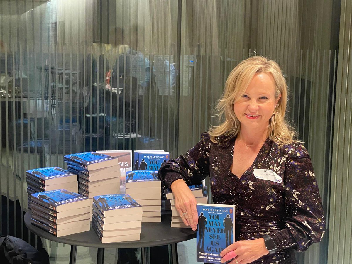 Jane Martinson (@janemartinson) on Twitter photo That was fun! A brilliant panel talking investigative journalism, an inspirational all-age crowd. And the paperback out just as the Telegraph about 2b sold and Frederick Barclay turns 90. Thanks <a href="/alisonp_journo/">Alison Phillips</a> <a href="/miss_marriage/">Madison Marriage</a> <a href="/imogenbarrer/">Imogen Barrer</a> Hannah Cogan <a href="/TSB/">TSB</a> and <a href="/WIJ_UK/">Women in Journalism</a> always 📚 That was fun! A brilliant panel talking investigative journalism, an inspirational all-age crowd. And the paperback out just as the Telegraph about 2b sold and Frederick Barclay turns 90. Thanks <a href="/alisonp_journo/">Alison Phillips</a> <a href="/miss_marriage/">Madison Marriage</a> <a href="/imogenbarrer/">Imogen Barrer</a> Hannah Cogan <a href="/TSB/">TSB</a> and <a href="/WIJ_UK/">Women in Journalism</a> always 📚