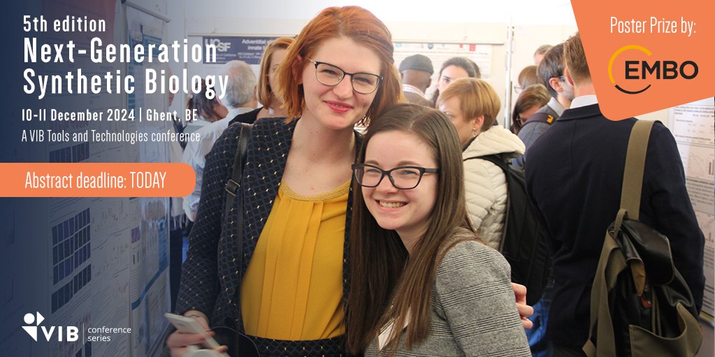 VIBTrainConf's tweet photo. 🧬TODAY is your last chance to submit your #SynBio abstract for the 5th edition of #NGSB24! Poster presenters can win the @EMBO Poster Prize or get selected for a poster pitch on stage. Don't miss out, and give your research the platform it deserves.
📥https://t.co/svv0M7Hhyn https://t.co/h8Okzo5pyh
