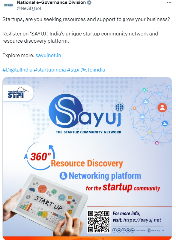 PravKumarr's tweet photo. #SAYUJ-India’s exclusive #StartupCommunityNetwork, is rapidly gaining momentum as national enablers highlight its benefits.

If u r part of startup ecosystem and haven’t joined, u are missing out on being part of India’s most collaborative network. Join @ https://t.co/83cOwFJSdD https://t.co/GzifIZvZcA