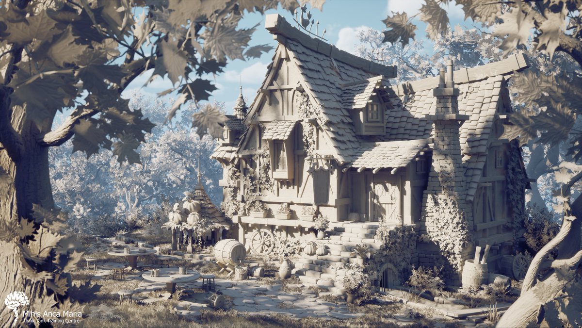 MihisAnca's tweet image. Hello! 🤗 I&apos;m happy to share my game environment &quot;Medieval House&quot; that I made during my Advanced Term at @ThinkTank3D . The project is inspired by the amazing concept of Kyungsup Sin.

ArtStation: artstation.com/artwork/oJbYnq

Enjoy!