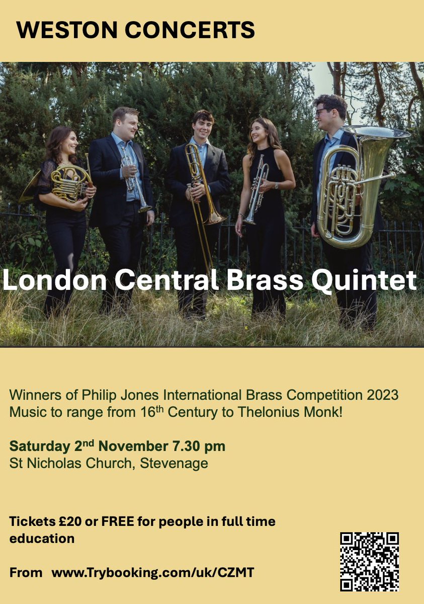 Our next concert - London Central Brass on Saturday 2 December.