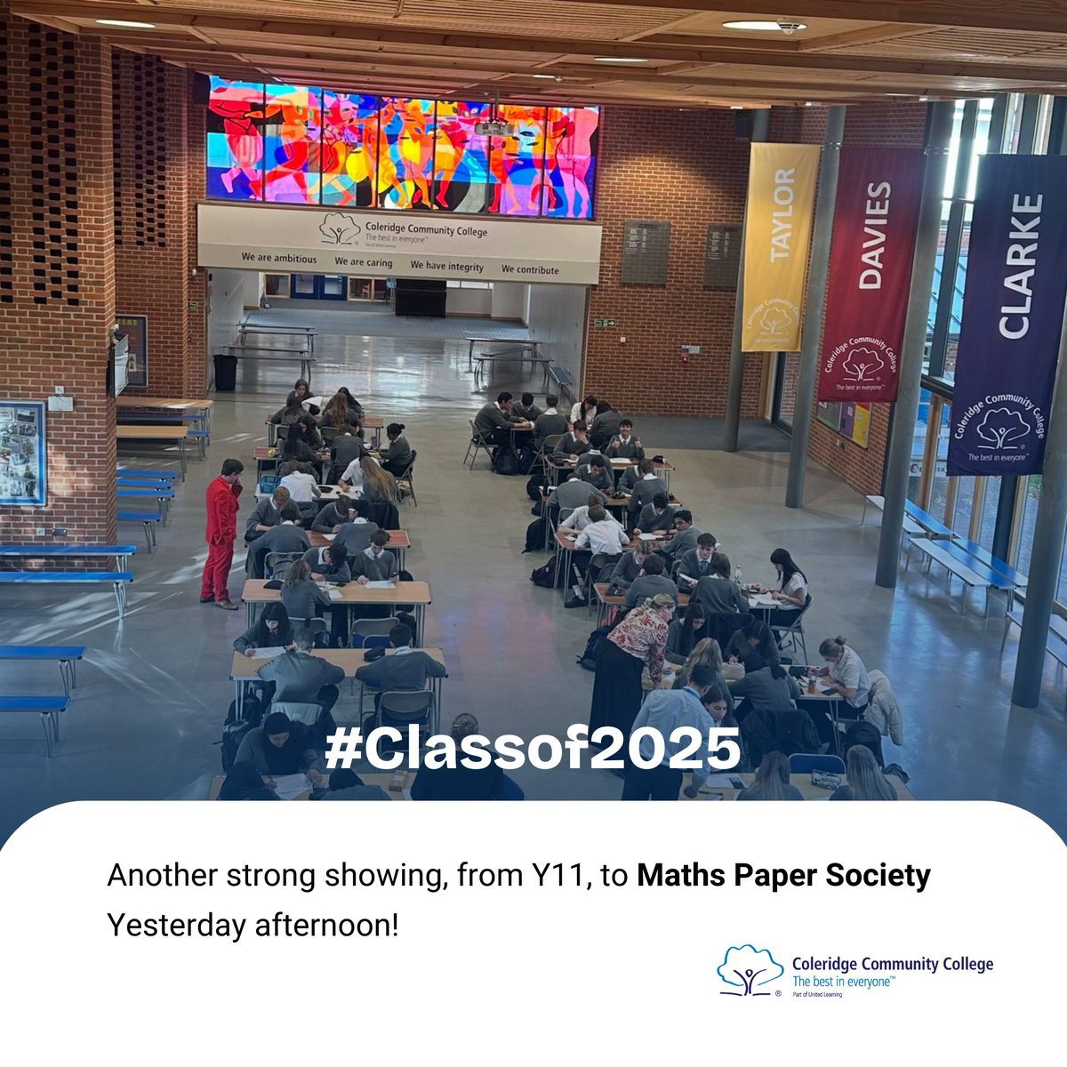 Another fantastic turnout from Year 11 at yesterday’s Maths Paper Society session! 👏📚 A big well done to all our students for their hard work and dedication. Let’s keep up the momentum as we head towards exam season! 💯 #Coleridge #MathsSuccess #Year11 #classof25