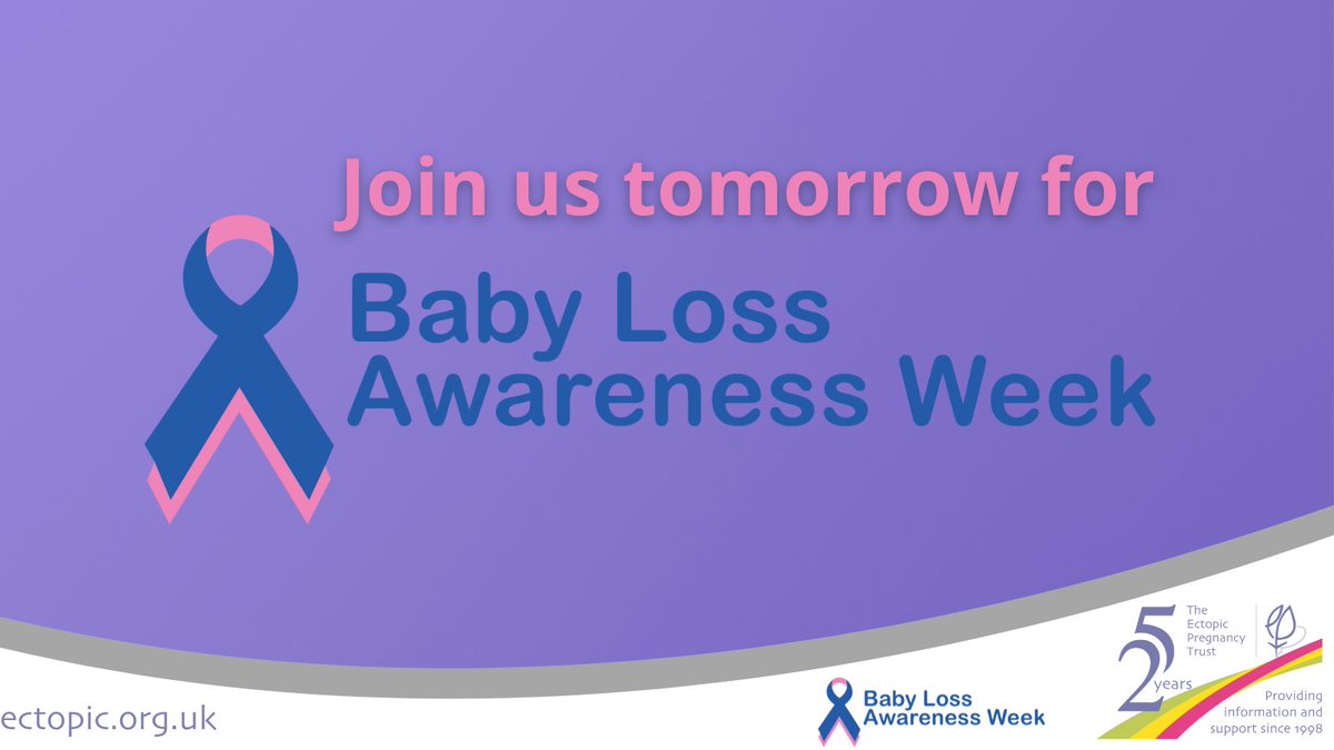 #BLAW starts tomorrow. We, with the other members of the Baby Loss Awareness Alliance, join together to remember the all-too-brief lives of pregnancies and babies lost. We invite you to get involved as much or as little as is comfortable for you: ectopic.org.uk/baby-loss-awar…