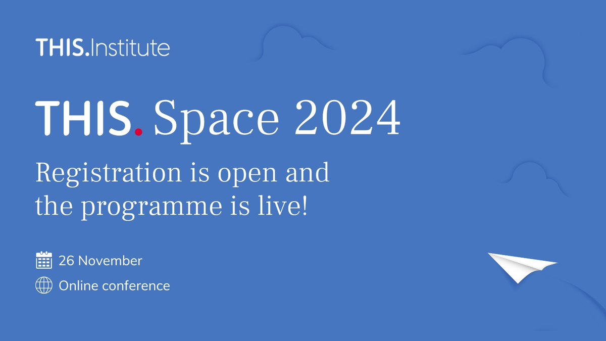 THIS Space 2024 programme is now live! Come and join us virtually on 26 November. The event is free to attend but booking is essential and space is limited. View the full programme and register here: ths.im/3zNtSut