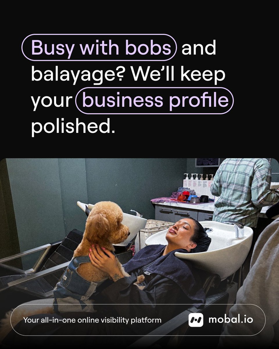 You specialize in creating great hair days. We specialize in making your business shine online. 

Reach out today and let’s make your salon stand out!

#mobal #localseo #businessprofile #googlebusiness