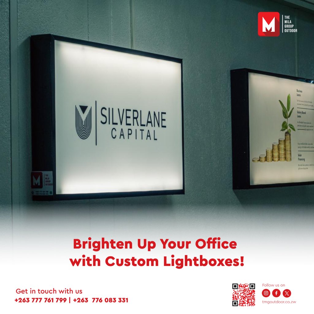 tmgoutdoorzw's tweet image. Brighten your office with TMG Outdoor Media’s custom lightboxes! 🌟 

Add creativity and energy to your space with designs that inspire. #TMGOutdoorMedia #OfficeDecor #LightboxDesign #Signage