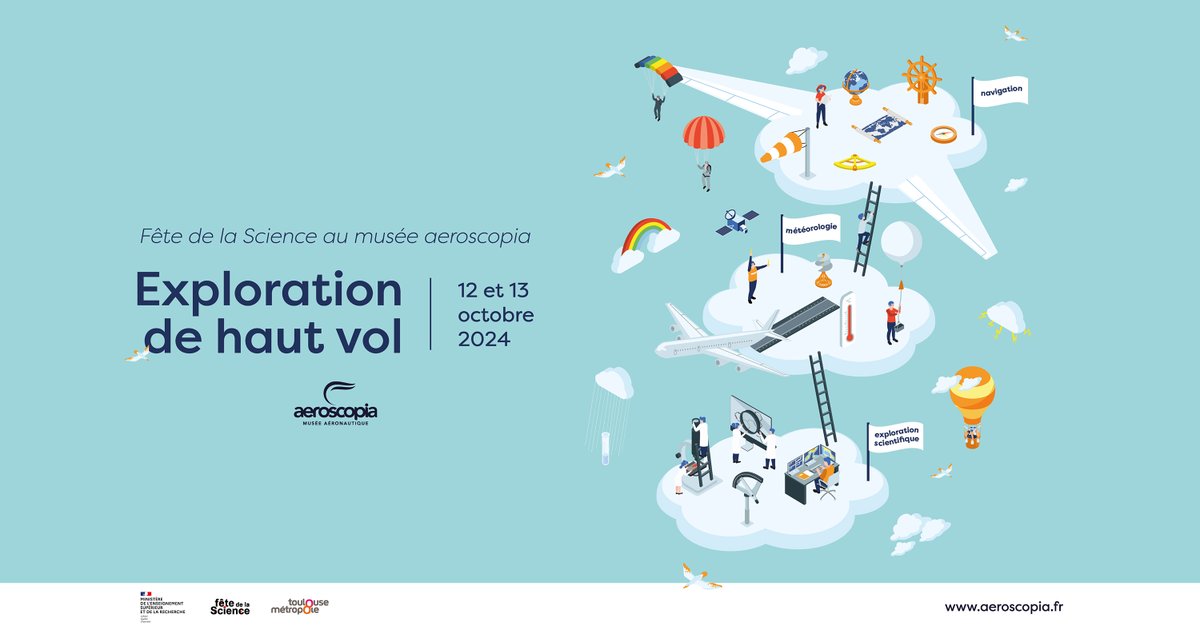La #fetedelascience au musée, c'est ce week-end ! ✈️

Comment se forment les nuages ? Comment mesure-t-on le changement climatique aujourd'hui ? 🕵️

Rendez-vous les 12 / 13 octobre pour parler #météorologie, navigation et exploration scientifique 🧐

#FDS2024 #avion #aéronautique