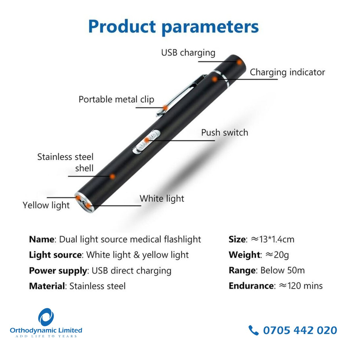 Orthodyna's tweet image. Brighten Your Examinations with the Portable LED Pen Torch!  

#PortableLED #FreeKiprono #EndOfAnError Rigathi Gachagua Kimani Ichung'wah Sonko Riggy G