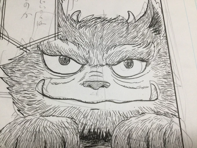 エルドワは背景を全て、定規を使わないフリーハンドで描いたのでどんどん描けたのですが、
ゆりとらは定規を使うので、擦らないよう乾かす時間が発生して時間がかかります。
2枚交互に描いて乾かす間も手を止めないようにしているけど、交換するのが手間だし時間のロス。でもとにかく描くぞ。 