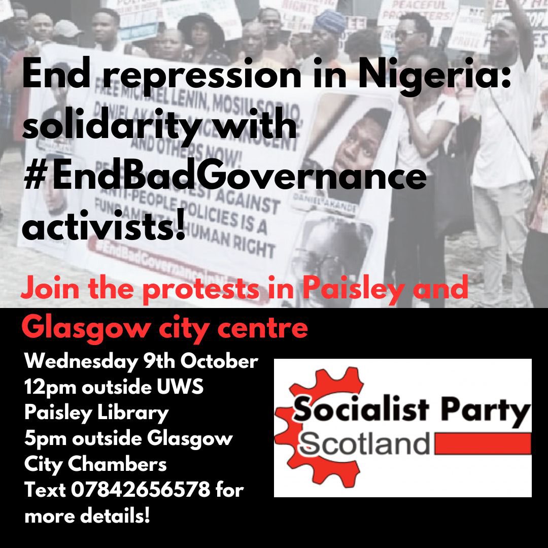 Protests against the repression in Nigeria in Scotland