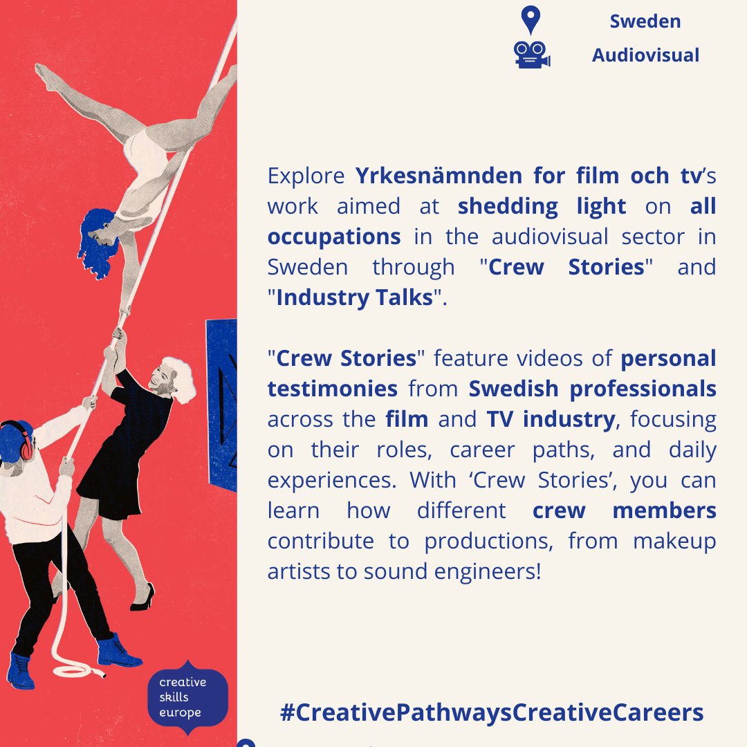 skills_europe's tweet photo. 🎬 Explore Yrkesnämnden för Film och TV’s "Crew Stories" & "Industry Talks"! 🎥
Personal stories from Swedish film & TV pros, as well as in-depth chats on industry trends.
Learn how crew members bring productions to life!
#CreativePathwaysCreativeCareers https://t.co/uZEOvdMkr1