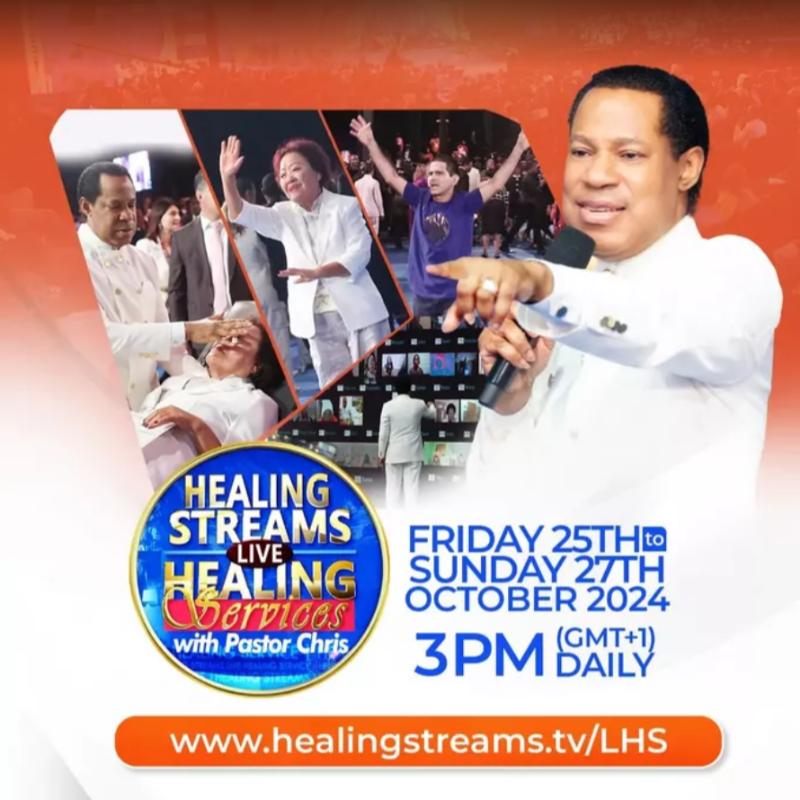 From October 25th - 27th, join our dear Man of God Pastor Chris for the Healing Streams Live Healing Services. 

Healing, miracles and transformation. 
Shout, AMEN!
#HealingStreams #HealingStreamsWithPastorChris

Registrations: healingstreams.tv/LHS