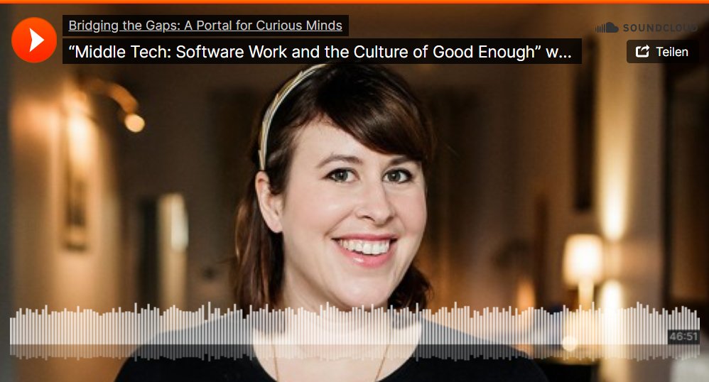 Universität St.Gallen (HSG) (@hsgstgallen) on Twitter photo In the latest episode of the podcast "Bridging the Gaps: A Portal for Curious Minds", #HSGProf <a href="/PBialski/">Paula Bialski</a> talks about her new book "Middle Tech: Software Work and the Culture of Good Enough". Listen here: unisg.link/71f In the latest episode of the podcast "Bridging the Gaps: A Portal for Curious Minds", #HSGProf <a href="/PBialski/">Paula Bialski</a> talks about her new book "Middle Tech: Software Work and the Culture of Good Enough". Listen here: unisg.link/71f