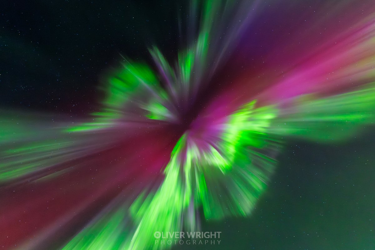 Into the eye of last nights geo-magnetic storm

Last night here in Abisko while it was was Kp6 we had a localised K8 recorded (on Kiruna magnetometer) and this was the coronal explosion out of it

In my ten years guiding maybe the most colourful I have seen

0.6 second exposure!