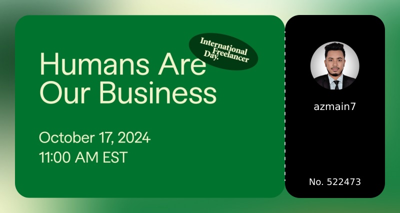 DesignerAzmain's tweet photo. Join me at Humans Are Our Business: Freelance Leaders on the Future of the Industry https://t.co/qSOHJU7k8q #FiverrCommunity https://t.co/E6MW5xFscI