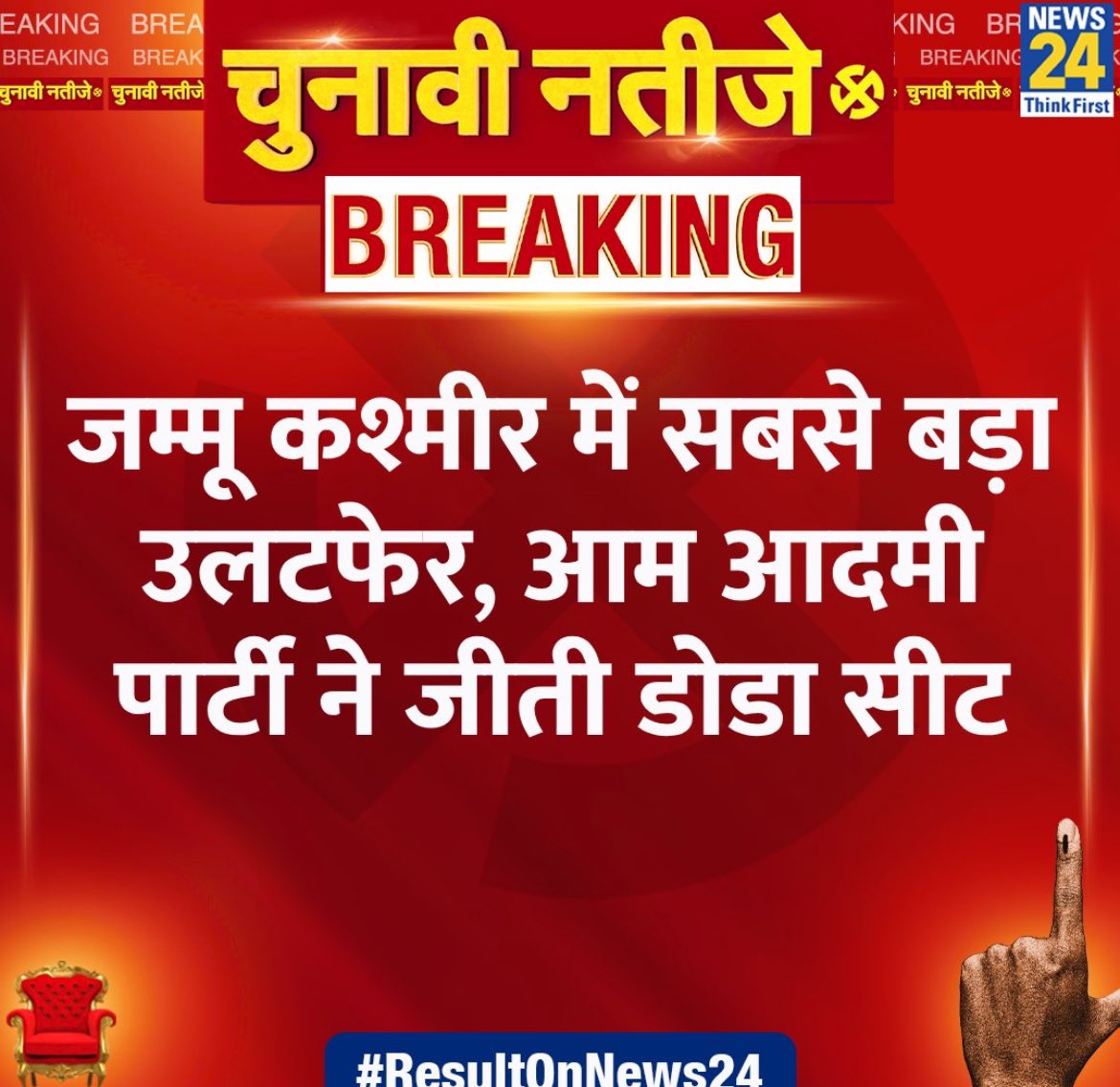 gurvind45909601's tweet image. Biggest upset in Jammu Kashmir, Aam Aadmi Party wins Doda seat

AAP candidate defeated BJP candidate by more than 4000 votes

AAP's Mehraj Malik defeated BJP's Gajay Singh Rana

#DodaAssembly | Doda VidhanSabha | @AamAadmiParty