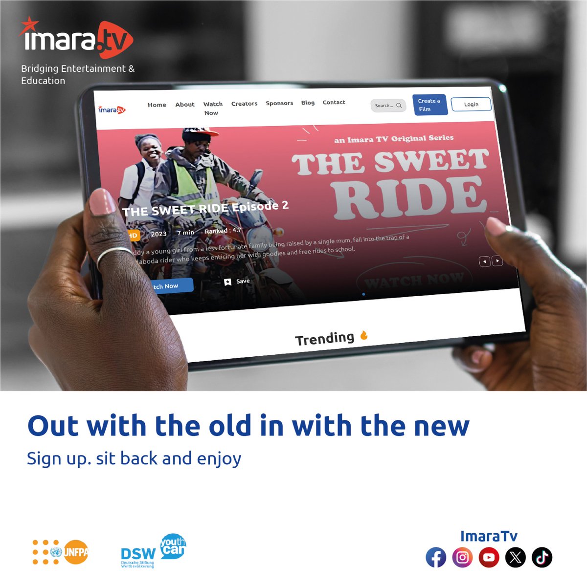 WanjikuMerci's tweet photo. Buckle up,sit back,sign up and enjoy Imara Tv that is set to bridge the gap In education and entertainment 

#ImaraFilms
#ImaraTVlaunch
@IMARATVKE
@UNFPAKen
@DSWKenya
@UNDPKenya https://t.co/CL38CjqHmr