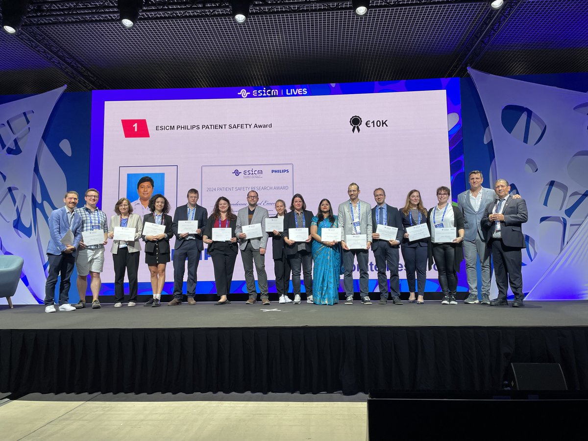 ESICM (@esicm) on Twitter photo At #LIVES2024, we celebrate the winners of the 2024 Research Awards ๐ Congratulations to:
Martin Dres, <a href="/rakiphd/">Raquel Guillamat-Prats</a>, Chantal Boly, <a href="/fblancha25/">Florian BLANCHARD</a>, <a href="/MarliesOst/">Marlies Ostermann</a>, Inรจs Lakbar, <a href="/FuestKristina/">Kristina Fuest</a>, Timothy Snow, @LouisBoutinMD, <a href="/mo5er/">Jill Moser</a>, Dhupal Patel, Ruchi Gupta Singla (supported by ESICM); At #LIVES2024, we celebrate the winners of the 2024 Research Awards ๐ Congratulations to:
Martin Dres, <a href="/rakiphd/">Raquel Guillamat-Prats</a>, Chantal Boly, <a href="/fblancha25/">Florian BLANCHARD</a>, <a href="/MarliesOst/">Marlies Ostermann</a>, Inรจs Lakbar, <a href="/FuestKristina/">Kristina Fuest</a>, Timothy Snow, @LouisBoutinMD, <a href="/mo5er/">Jill Moser</a>, Dhupal Patel, Ruchi Gupta Singla (supported by ESICM);