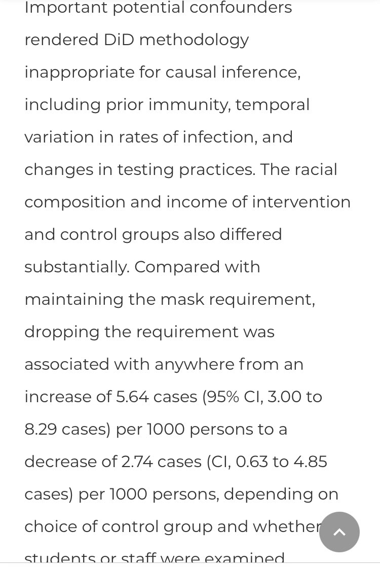 We wrote to NEJM saying the analysis on the Boston school mask study was flawed 

Reanalysis over a longer period confirms this

“methodology inappropriate…including prior immunity, temporal variation in rates of infection, &amp; changes in testing”

acpjournals.org/doi/10.7326/M2…