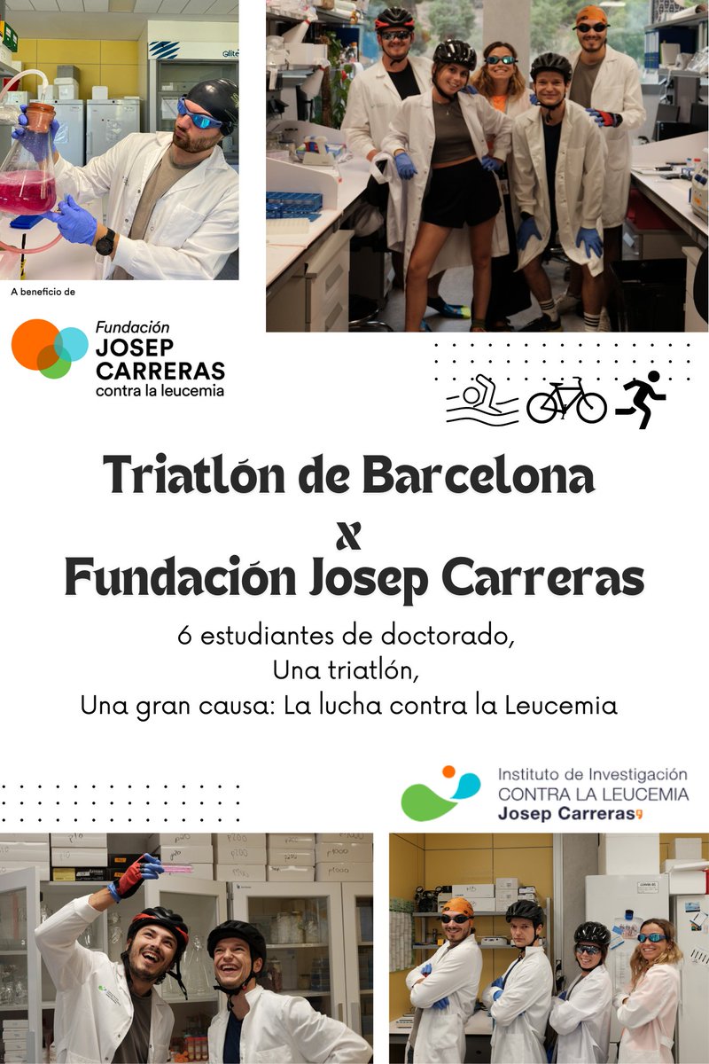 Josep Carreras Leukaemia Research Institute (IJC) (@carrerasijc) on Twitter photo Els nostres investigadors lluiten contra la #leucèmia dins i fora del lab!
6⃣ investigadors de l’IJC dedicaran el <a href="/bcn_triathlon/">Challenge Barcelona Triathlon</a> 🏊♂️🚴♀️🏃♀️ a la recerca contra la leucèmia, de la mà de la <a href="/fcarreras/">fcarreras</a>.
Dona suport a la seva iniciativa #imparable aquí👇
migranodearena.org/reto/triatlon-… Els nostres investigadors lluiten contra la #leucèmia dins i fora del lab!
6⃣ investigadors de l’IJC dedicaran el <a href="/bcn_triathlon/">Challenge Barcelona Triathlon</a> 🏊♂️🚴♀️🏃♀️ a la recerca contra la leucèmia, de la mà de la <a href="/fcarreras/">fcarreras</a>.
Dona suport a la seva iniciativa #imparable aquí👇
migranodearena.org/reto/triatlon-…