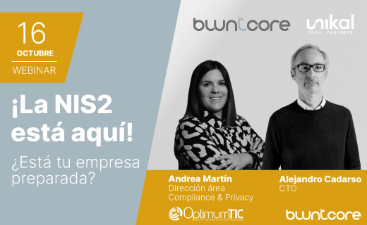 No te pierdas el #webinar sobre Directiva NIS2!
🗓️Miércoles 16 octubre
⏰16:00-17:30 CEST
Nuestra Directora de Compliance y COO, Andrea Martín, participará en el webinar para ompartir sus conocimientos y ayudarte a cumplir con la normativa #NIS2.
¡Regístrate ahora!