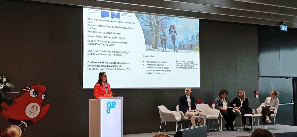 Carole GOMEZ (@carole_gomez) on Twitter photo Second part of the panel with Aya Noguchi (Seijo University) and Olivia Conrad (<a href="/coe/">Council of Europe</a>) with projects launch at regional levels.
<a href="/GOGESport/">Global Observatory for Gender Equality & Sport</a>
<a href="/ASOIFSummerIFs/">ASOIF</a> <a href="/WomenSportIntl/">WomenSport International</a> <a href="/NTNU/">NTNU</a> <a href="/TafisaOffice/">TAFISA</a> Second part of the panel with Aya Noguchi (Seijo University) and Olivia Conrad (<a href="/coe/">Council of Europe</a>) with projects launch at regional levels.
<a href="/GOGESport/">Global Observatory for Gender Equality & Sport</a>
<a href="/ASOIFSummerIFs/">ASOIF</a> <a href="/WomenSportIntl/">WomenSport International</a> <a href="/NTNU/">NTNU</a> <a href="/TafisaOffice/">TAFISA</a>
