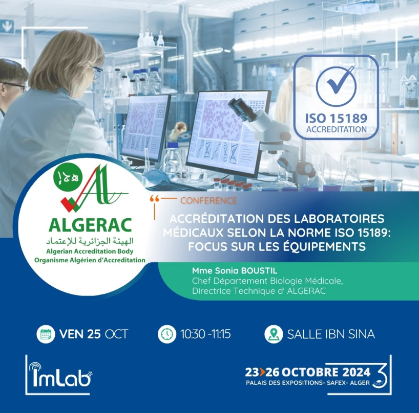 AlgeracA's tweet photo. @AlgeracA , Partenaire du salon ImLab 2024, vous donne rendez-vous pour prendre part à la conférence dédiée à l'accréditation des laboratoires médicaux selon la norme ISO 15189: Focus sur les exigences liées aux équipements. https://t.co/K6KinfLVhs