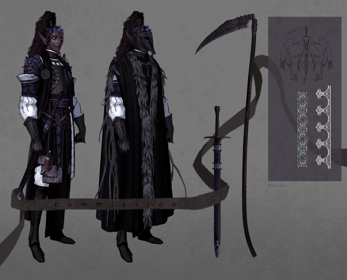 ashuldur's tweet photo. Hello #PortfolioDay 🍂

I'm freelance concept artist, here to design for your projects, dnd sessions or just for your ocs in different styles 🫡 https://t.co/deuJeBKGcd