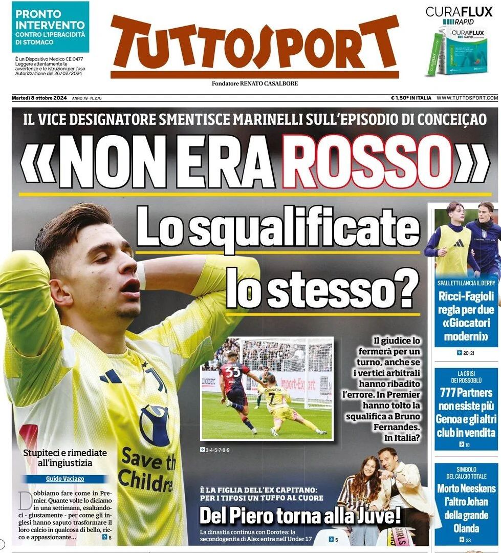 C'è uno che dice da anni, col sorrisetto, che "per fortuna è successo a noi". Poi però piangono furenti da due giorni per un'espulsione -opinabile- ma che di certo non è la causa dell'1-1 in casa con il Cagliari. "L'arbitro è l'alibi dei perdenti", ricordiamolo #JuveCagliari