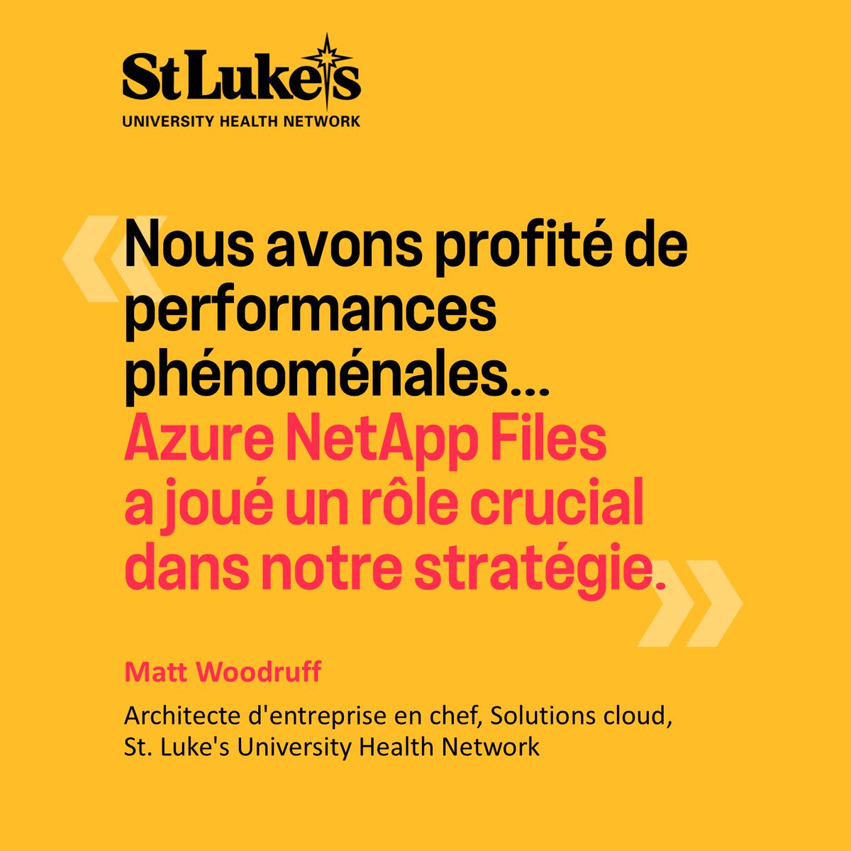 Le choix d'<a href="/Azure/">Microsoft Azure</a> comme fournisseur cloud et d'Azure NetApp Files comme stockage s'est imposé comme une évidence pour l'université <a href="/mystlukes/">St. Luke's University Health Network</a>, car ils s'intègrent à son écosystème <a href="/Microsoft/">Microsoft</a> et sont certifiés conformes à la loi HIPAA : ntap.com/4gNxoWi

#NetApp100