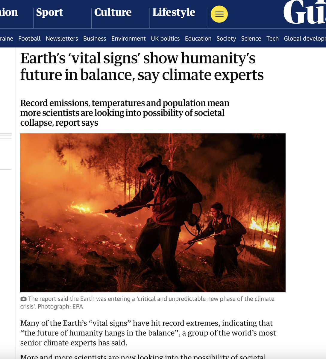 Matthew Todd 🌏🔥 (@mrmatthewtodd) on Twitter photo BREAKING: MAJOR NEW SCIENTIFIC REPORT 🚨
-  Earths vital signs show “the future of humanity hangs in the balance” 
- More and more scientists looking into the possibility of societal collapse, said the report, which assessed 35 vital signs in 2023 and found that 25 were worse BREAKING: MAJOR NEW SCIENTIFIC REPORT 🚨
-  Earths vital signs show “the future of humanity hangs in the balance” 
- More and more scientists looking into the possibility of societal collapse, said the report, which assessed 35 vital signs in 2023 and found that 25 were worse
