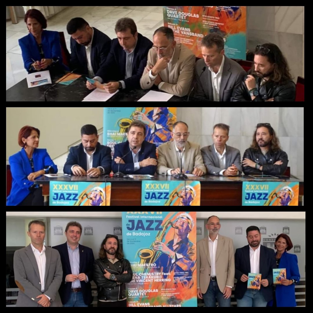 JavierAlcantaMu's tweet photo. XXXVII FESTIVAL INTERNACIONAL DE JAZZ DE BADAJOZ
Presentación en el Teatro López de Ayala del XXXVII Festival Internacional de Jazz de Badajoz, que se celebrar del 6 al 9 de Noviembre de 2024.
Información y venta de entradas en: www,https://t.co/8F6fcn0oBp
#badejazz https://t.co/qe07pklUY5