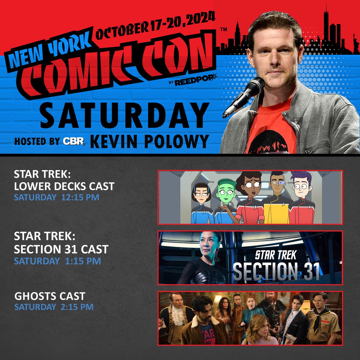 CBR will be at New York Comic Con this year from October 17-20. We have plenty of amazing interviews lined up with our senior producer/host <a href="/djkevlar/">Kevin Polowy</a>!